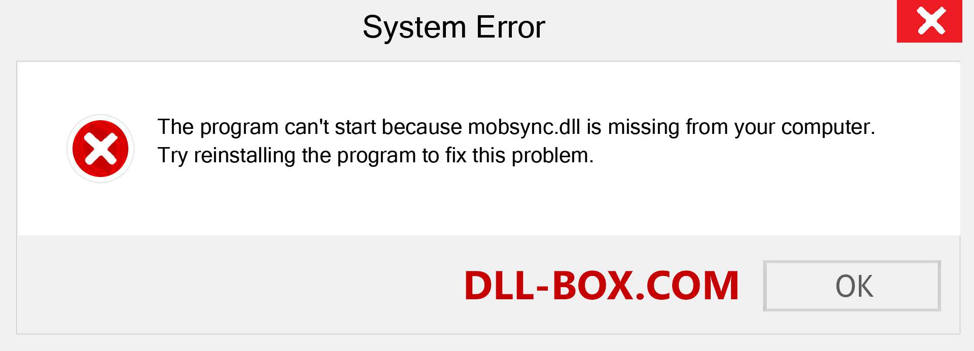  mobsync.dll file is missing?. Download for Windows 7, 8, 10 - Fix  mobsync dll Missing Error on Windows, photos, images